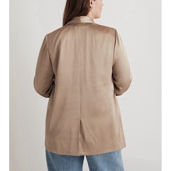 Madewell Satin Oversized Blazer In Matchstick Sz 16W New - Picture 3 of 10
